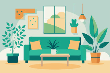 living room interior with furniture
