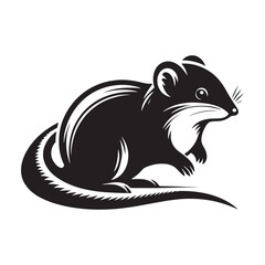 Shrew Silhouette - Minimalist Shrew Vector - Illustration of Shrew .