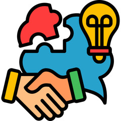 Cooperation lineal color icon