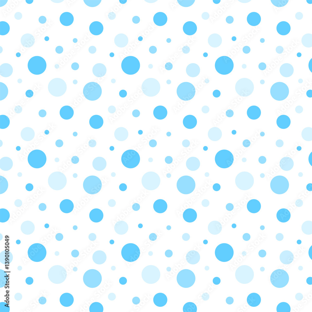 Wall mural seamless dots pattern.polka dot repeat pattern in pastel blue isolated on white background.vector gr