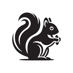 Squirrel Silhouette - Minimalist Squirrel Vector - Illustration Of Squirrel .