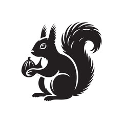 Squirrel Silhouette - Minimalist Squirrel Vector - Illustration Of Squirrel .