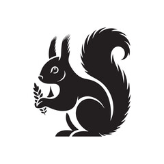 Squirrel Silhouette - Minimalist Squirrel Vector - Illustration Of Squirrel .