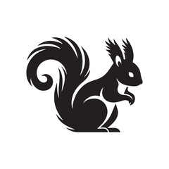Squirrel Silhouette - Minimalist Squirrel Vector - Illustration Of Squirrel .