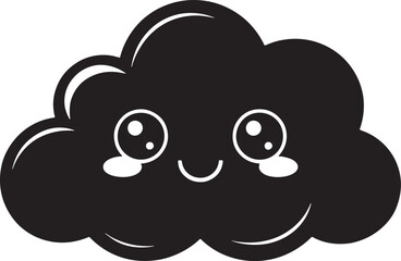 Kawaii Cloud emotion silhouette vector design
