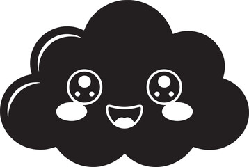 Kawaii Cloud emotion silhouette vector design