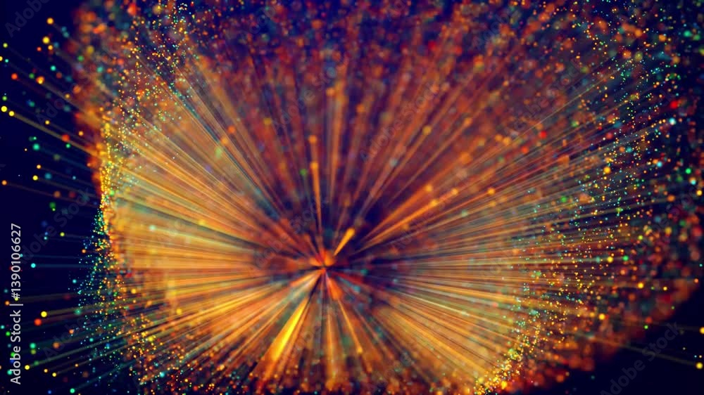 Poster amazing bokeh for fantastic background in 4k. luma matte as alpha channel. magic multicolored sparkl