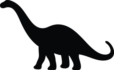 Brontosaurus silhouette illustration,Brontosaurus  black vector