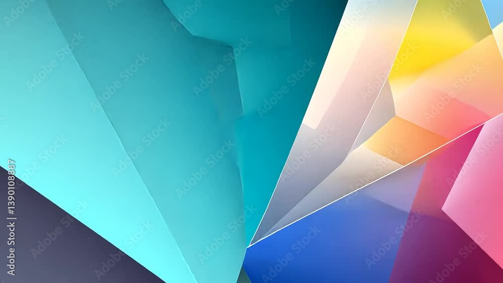 Poster colorful abstract geometric shapes create dynamic visual interest generative ai