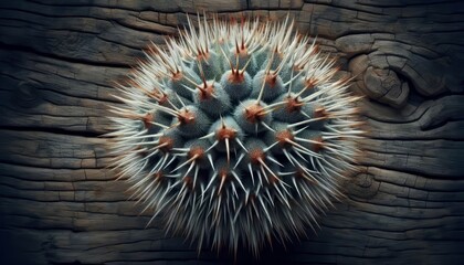 Naklejka premium Ricinus Communis Castor Bean Seed Pod Spines Detailed view of th