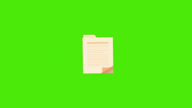 Minimalistic paper document icon on green background for digital content use.