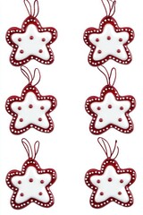 Festive red and white star ornaments