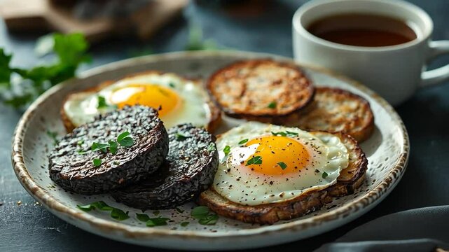traditional irish black pudding breakfast video