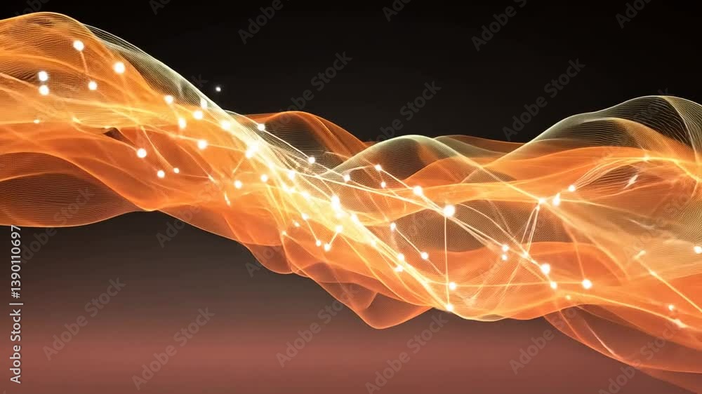 Poster abstract network visualization illustrating data communication flow generative ai