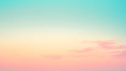 Pastel sky, sunrise, sunset, soft clouds.