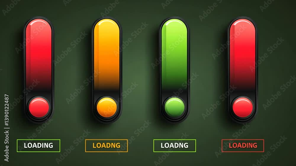 Poster loading icons and progress bars for digital user interface elements generative ai
