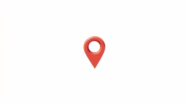 Red location map pin icon isolated on white background for navigation concept.