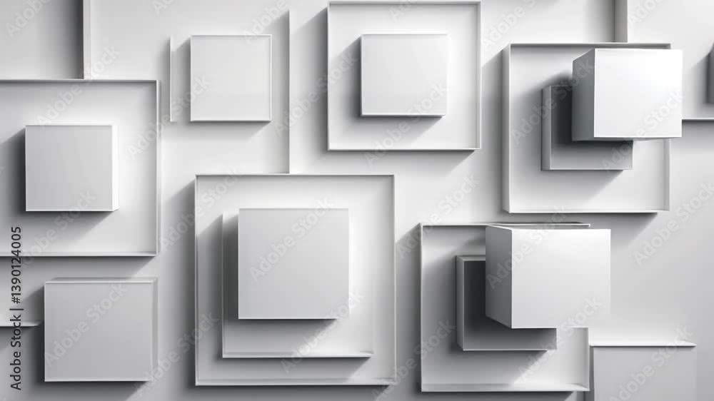 Poster abstract white squares create a modern artistic backdrop generative ai