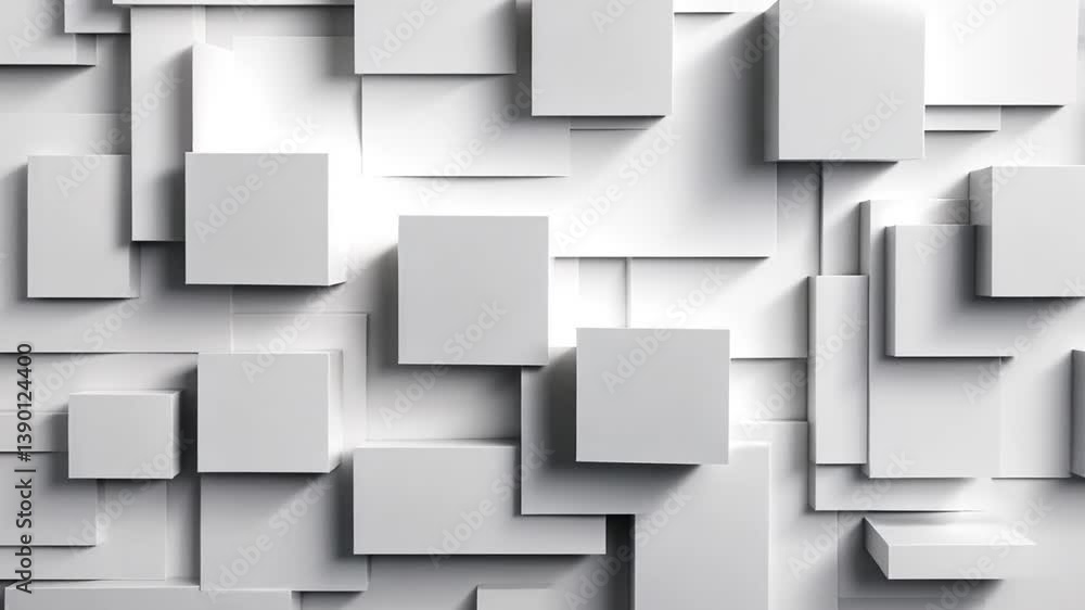 Poster abstract white squares create a dynamic pattern on a textured surface generative ai