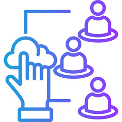 Resource Allocation line gradient icon