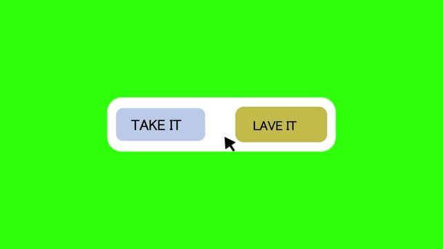 A digital cursor hovers over a "Success" or "Failure" button on a Green background, representing decision-making and choice selec
