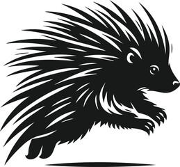 Silhouette of a porcupine