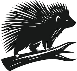 Porcupine silhouette vector animal