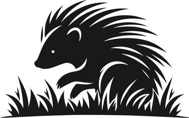 Porcupine silhouette vector animal