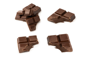 A chocolate bar isolated on white background.