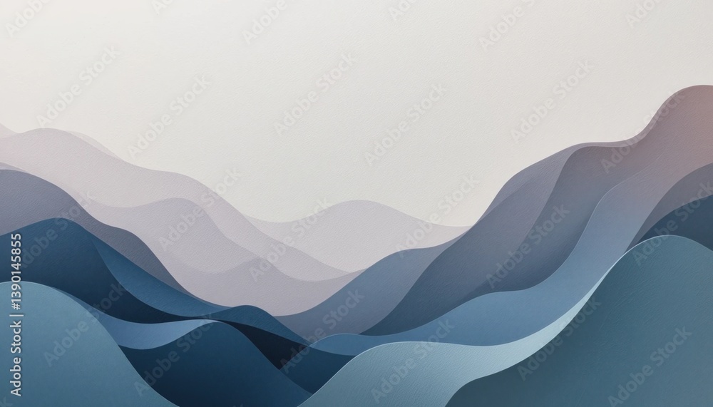 Poster flowing abstract waves serene landscape digital artwork calm environment aerial view artistic concep
