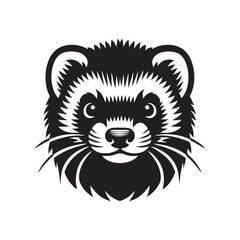 Ferret Vector - Minimalist Ferret Silhouette - Illustration of Ferret.