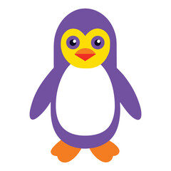 Simple Funny Penguin Vector Illustration on White Background – Cute Minimal Animal Art Design