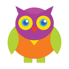 Obraz premium Simple Funny Owl Vector Illustration on White Background – Cute Minimal Bird Art Design