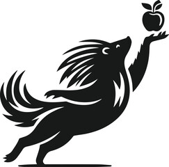 Porcupine silhouette vector animal