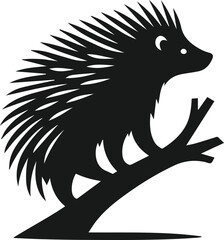 Porcupine silhouette vector animal
