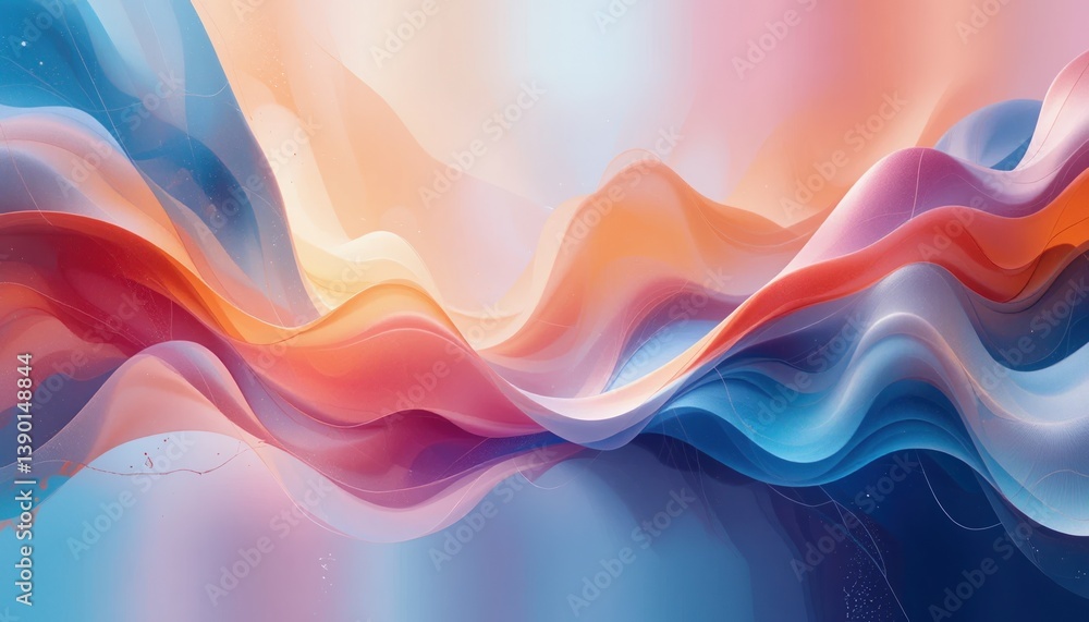 Aufkleber dynamic abstract waves digital art colorful background vibrant environment artistic viewpoint fluid 