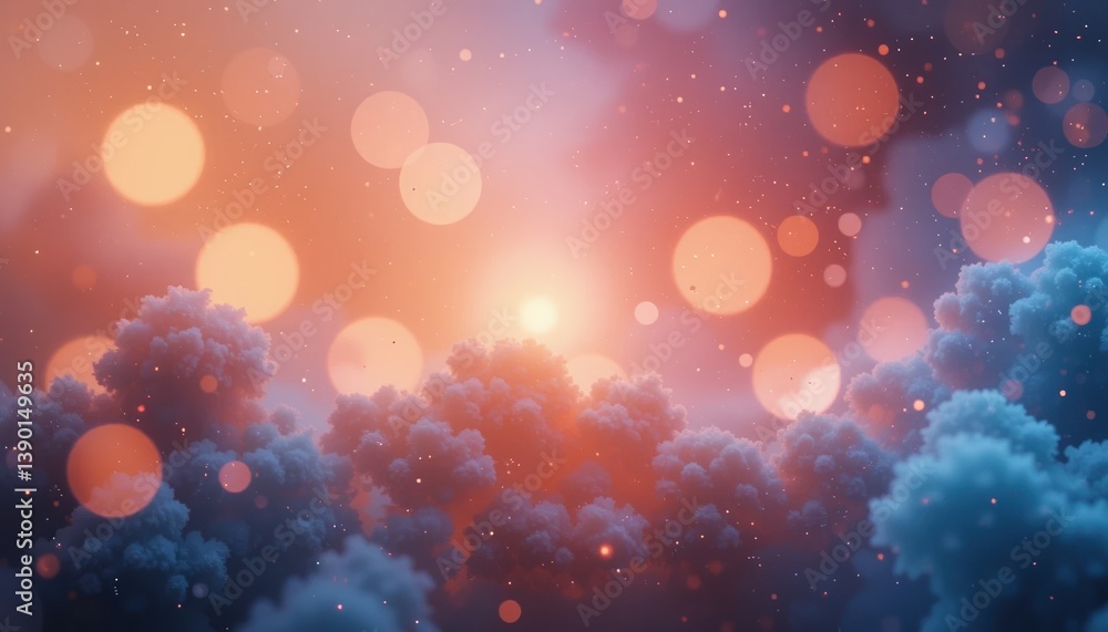 Poster majestic celestial event atmospheric dreamscape digital art visualization surreal environment close-