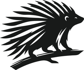 Porcupine silhouette vector animal