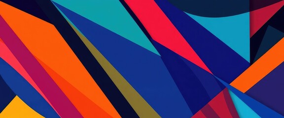 Abstract geometric art deco wallpaper with sharp angles and contrasting colors, black, brown