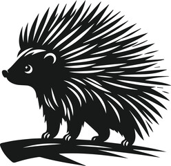 Porcupine silhouette vector animal © MstSumi