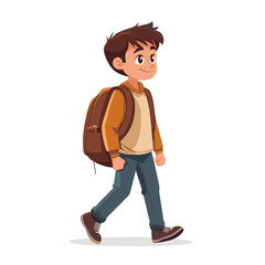 young boy with backpack