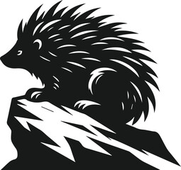 Porcupine silhouette vector animal