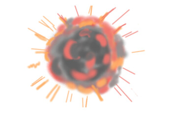 A hand-drawn cartoon explosion in crayon, top view, PNG, transparent background, playful, colorful, suitable for children's coloring book, featuring bird-themed designs.

