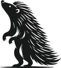 Porcupine silhouette vector animal