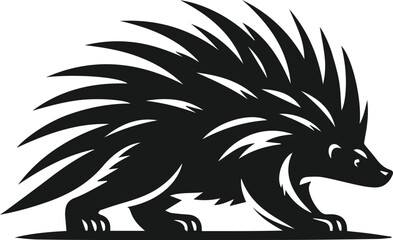 Porcupine silhouette vector animal