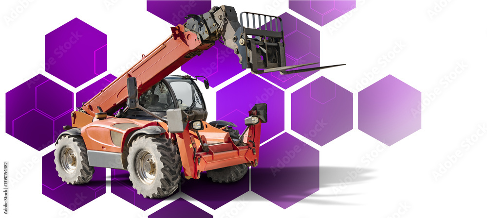 Poster this heavy-duty telescopic handler showcases its robust construction and functionality, surrounded b