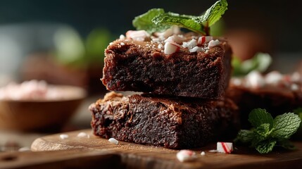 These fudgy chocolate brownies topped with peppermint provide an indulgent treat that brings happiness and warmth to holiday gatherings; perfect for sharing at joyful occasions.