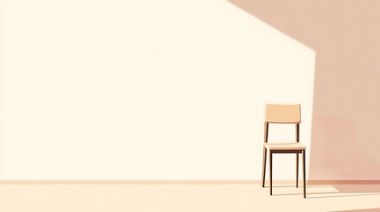 Simple chair in minimalist room.