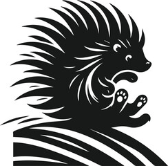 Porcupine silhouette vector animal