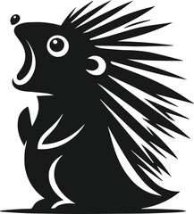 Porcupine silhouette vector animal